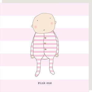 "Pink One" Baby Girl Greeting Card
