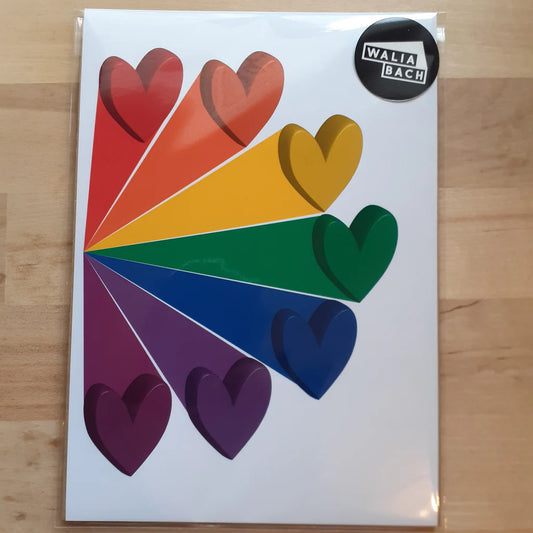 Rainbow Hearts - A4 Print