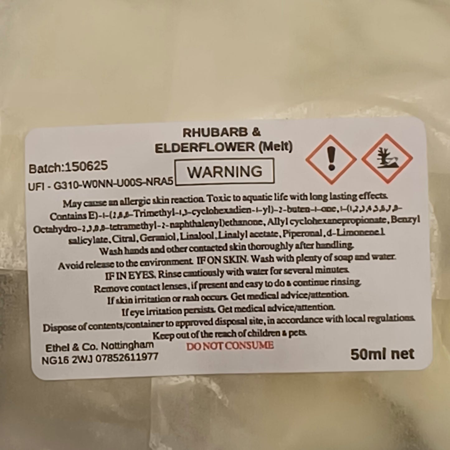 Rhubarb and Elderflower Wax Melts