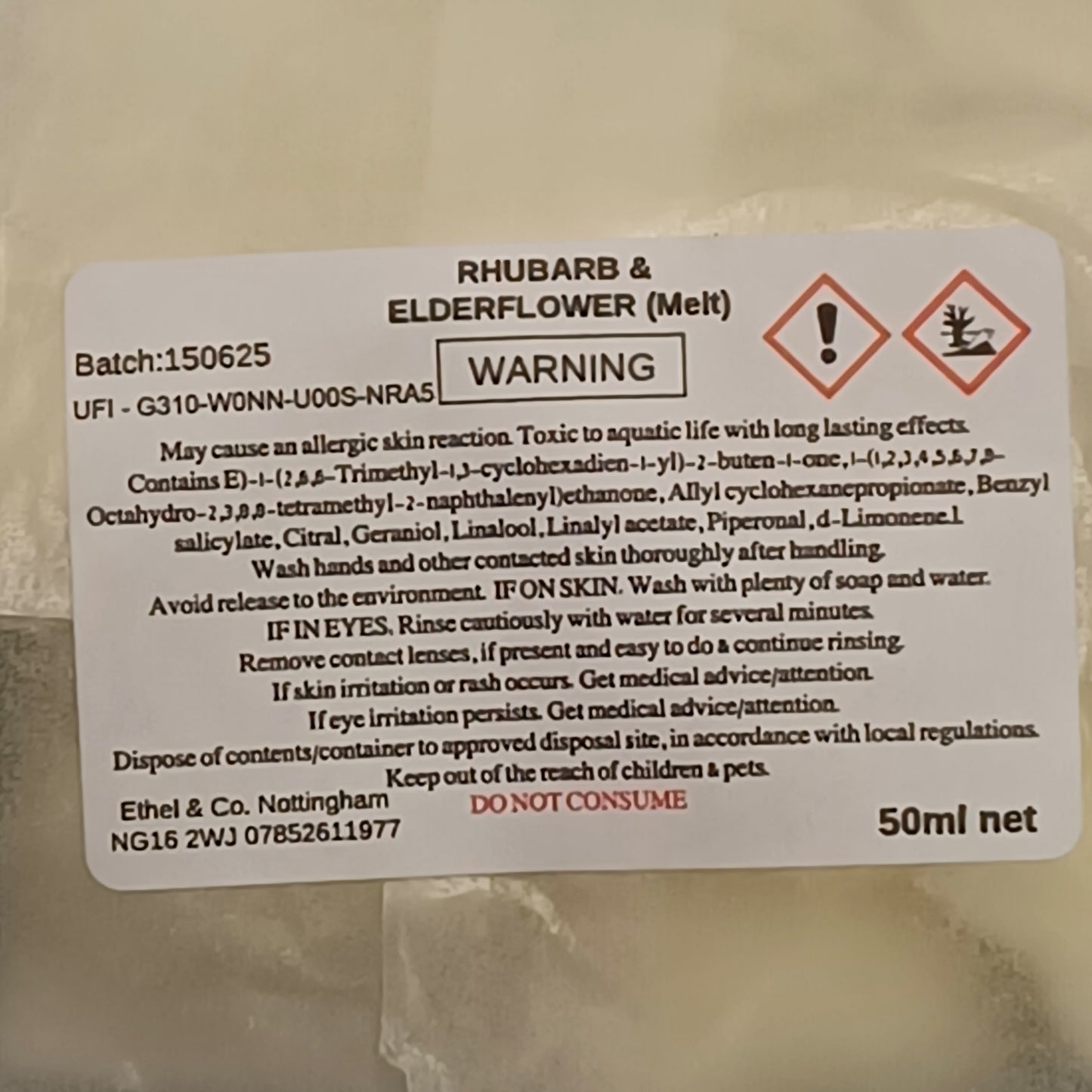 Rhubarb and Elderflower Wax Melts