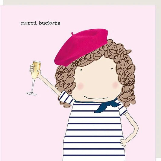"Merci Buckets" Greeting Card