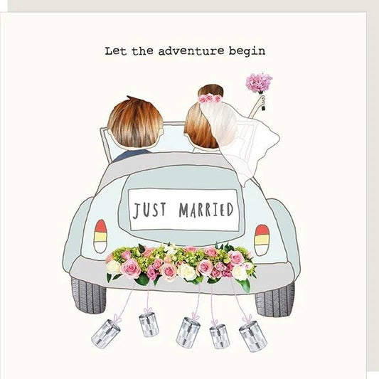 'Let The Adventure Begin' Wedding Card