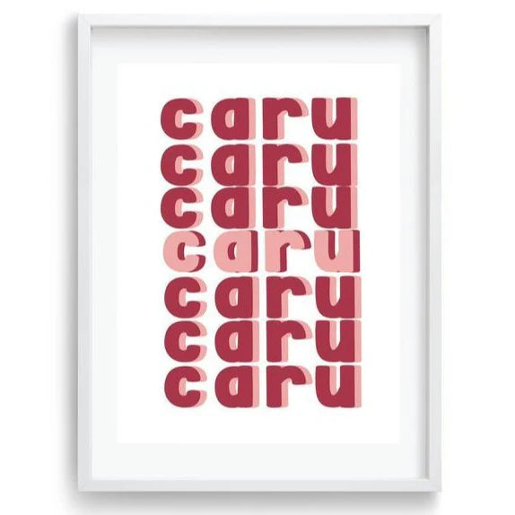 'Caru' A5 print (Welsh for love)