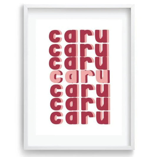 'Caru' A5 print (Welsh for love)