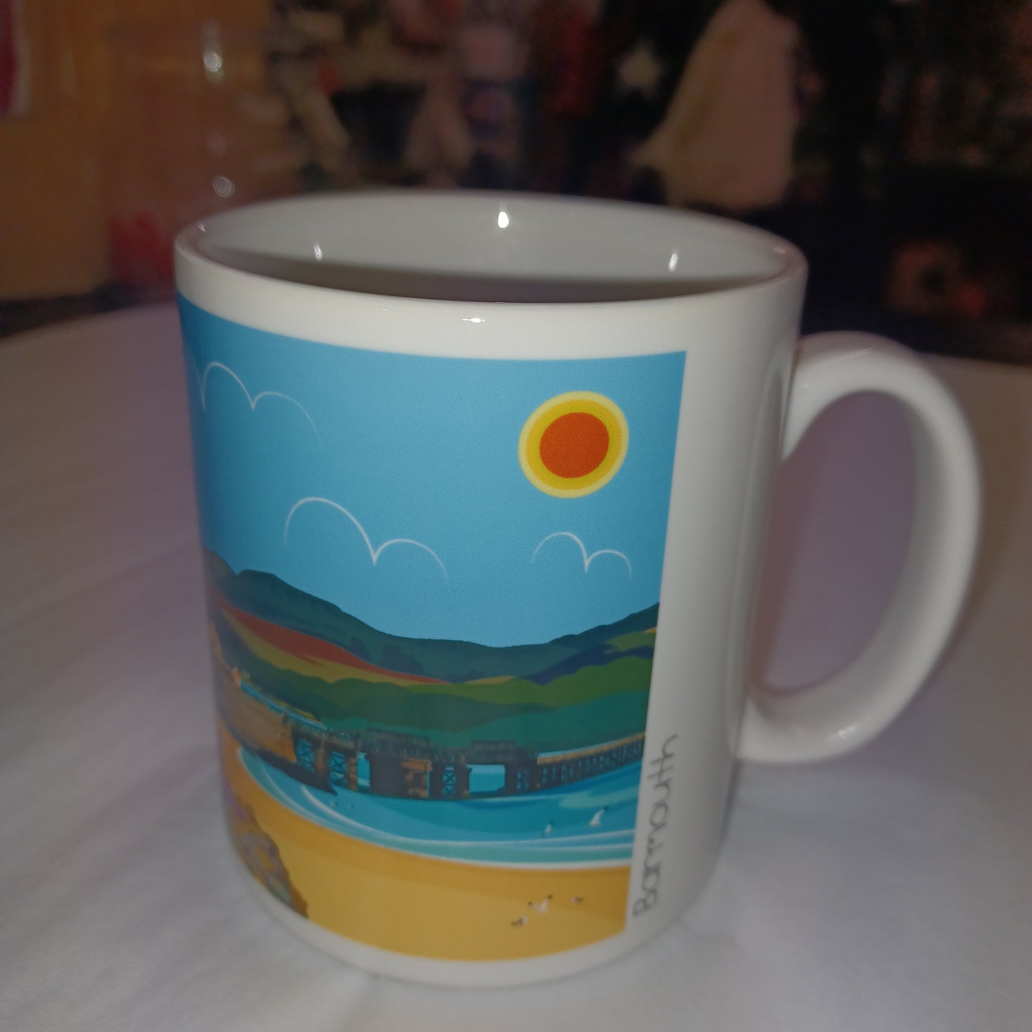 Barmouth Bridge Mug with Sunrise over Cader
