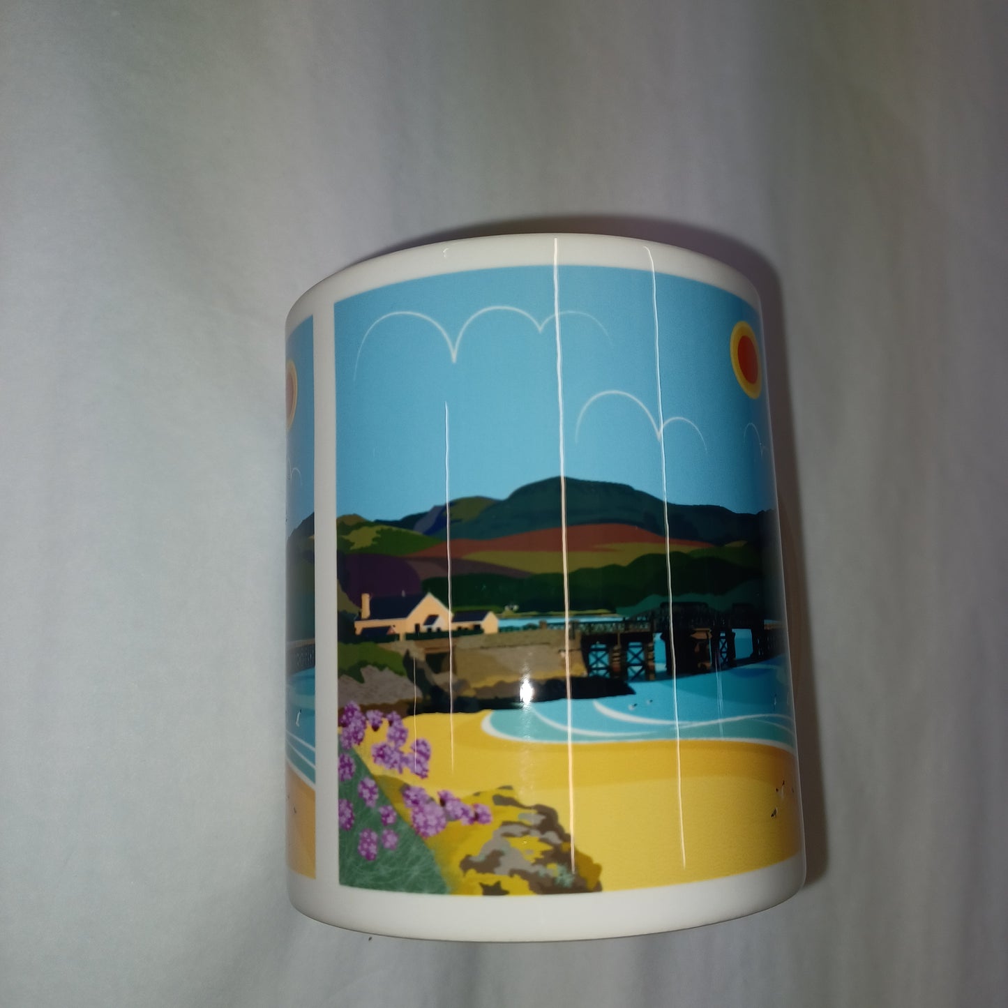 Barmouth Bridge Mug with Sunrise over Cader