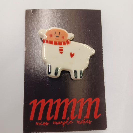 Woolly Sheep Brooch