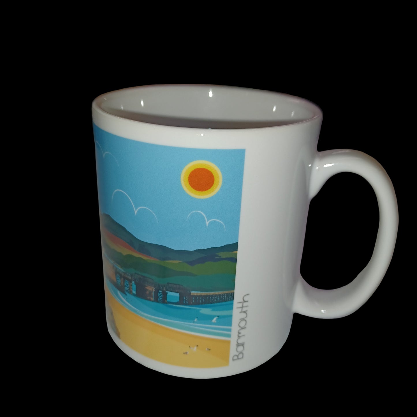Barmouth Bridge Mug with Sunrise over Cader