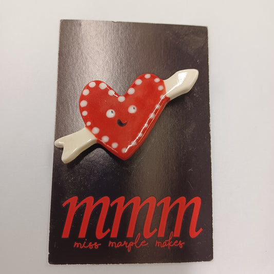 Arrowed Heart Brooch